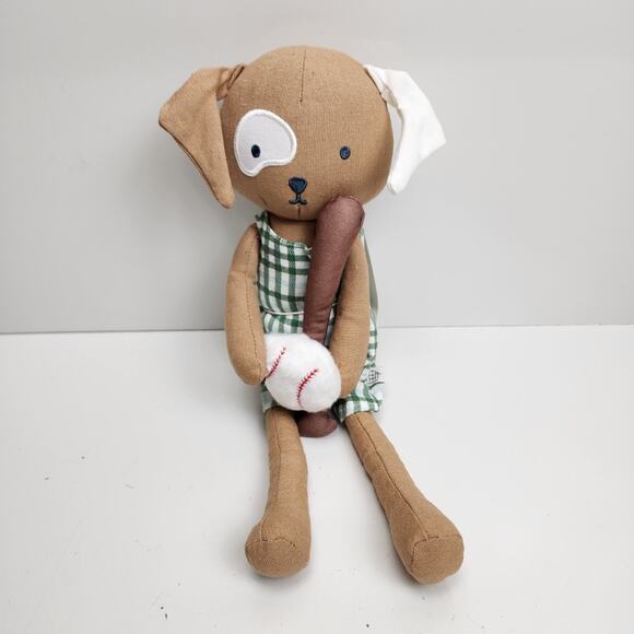 Target Hearth & Hand with Magnolia Plush Baseball Dog w/ Bat & Ball NEW - Picture 1 of 5
